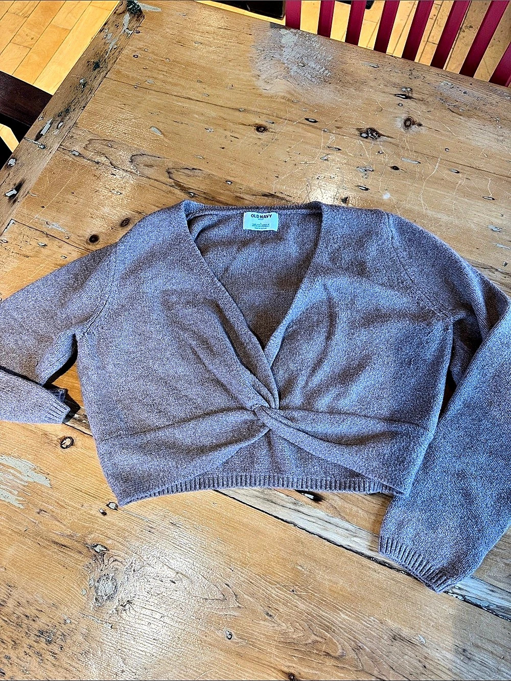 Twist-Front V-Neck shrug